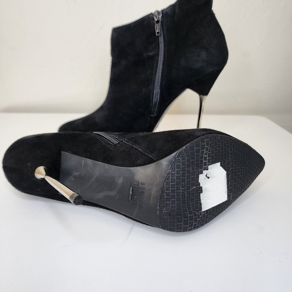 Stuart Weitzman Black Suede Stiletto Size Zip Ankle Booties Size 9.5 - Picture 12 of 15
